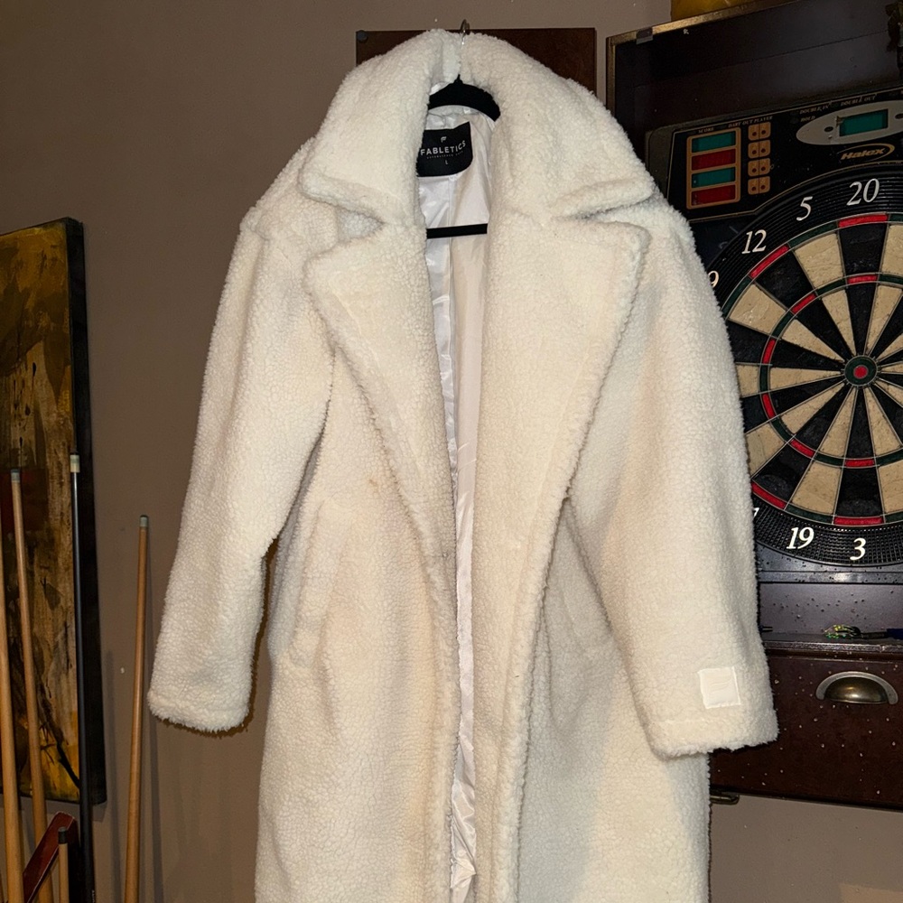 Fabletics Off-White Teddy Jacket